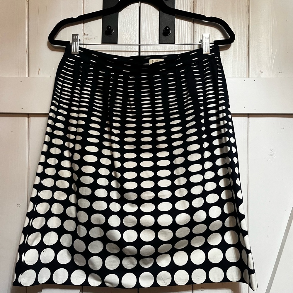 J. Crew Navy and White A-Line Skirt